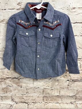 Gymboree Blue Chambray Button-Down County Fair Blouse